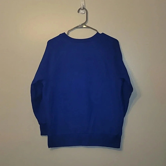 Victoria's Secret PINK women's XS all blue crewneck warm fuzzy sweater LOT E12 - Picture 4 of 8